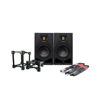 ADAM Audio - A4V Nearfield Monitos Pair,+ Iso Stands + Leads