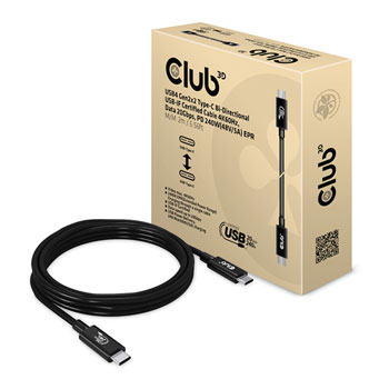 Club 3D 6.56ft USB4 Type-C Gen2x2 4K60Hz Bi-Directional Cable : image 1