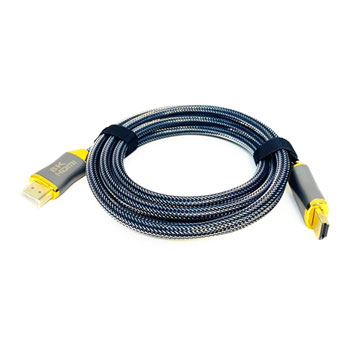 Xclio Silver/Black HDMI 2.1 Braided Cable Black 2M