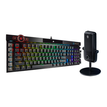 Corsair K100 RGB MX Speed Mechanical Gaming Keyboard + Elgato Wave 1 Microphone : image 1
