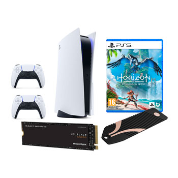 PS5 Bluray Console with Horizon Forbidden West, 1TB WD SN850, Heatsink + Extra Controller : image 1