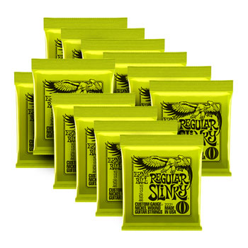 Ernie Ball Regular Slinky 10-46 Gauge Electric Guitar Strings (12 pack