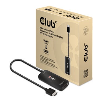 Club 3D HDMI+ Micro USB to DisplayPort Active Adapter