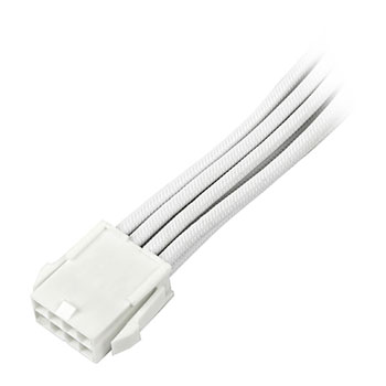 SilverStone PP07E 6+2 Pin (PCIe) White PSU Extension Cable : image 3