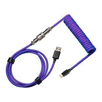 Photos - Computer Cooling Cooler Master USB-C to USB-A Coiled Cable - Thunderstorm Blue/Purple 