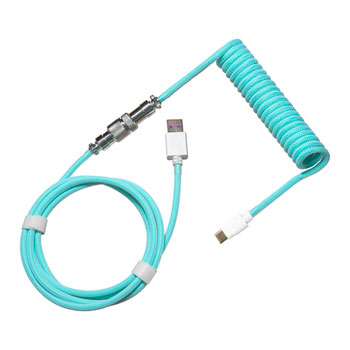 Photos - Computer Cooling Cooler Master USB-C to USB-A Coiled Cable - Pastel Cyan 