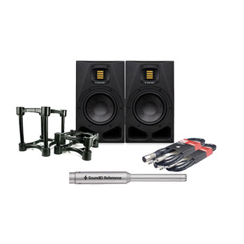 ADAM Audio - A4V Nearfield Monitors Pair, Iso Stands, Leads