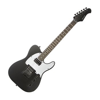 Fairclough T-Style HH Guitar - White Pickguard - Satin Black