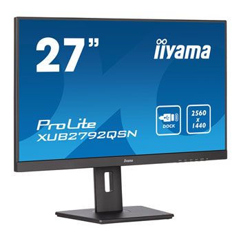 iiyama ProLite XUB2792QSN-B5 27" WQHD 75Hz IPS USB-C Dock Monitor : image 2