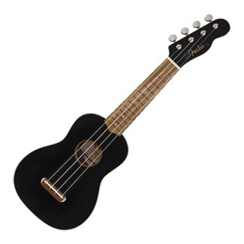 Fender Venice Soprano Uke, Walnut Fingerboard, Black 0971610706