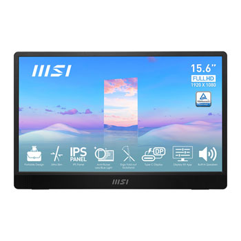 MSI Pro MP161 FHD IPS Portable Monitor USB-C/HDMI Speakers