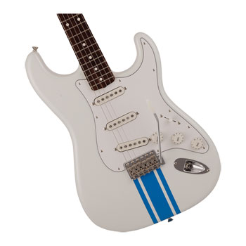 Fender 2023 Made in Japan Traditional 60s Stratocaster Olympic White with Blue Competition Line : image 2