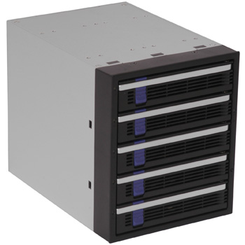 5 Bay Hot swap Backplane Cage into 3x 5.25" Bay from Icydock MB455SPF-B : image 1