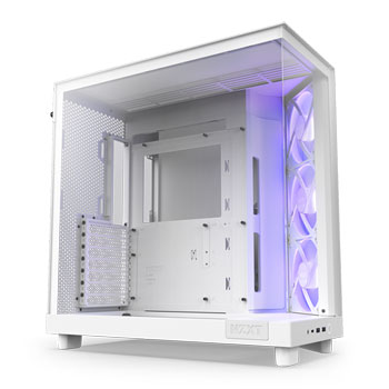 NZXT H6 Flow RGB White Compact Dual-Chamber Tempered Glass PC Case