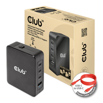 Club 3D 140W GaN Technology International Travel Charger