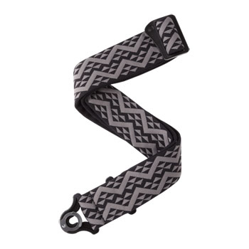 D'Addario Auto Lock Guitar Strap Black Padded Geometric