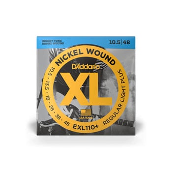 D'Addario EXL110+ Nickel Wound Electric Guitar Strings, Regular Light Plus, 10.5-48
