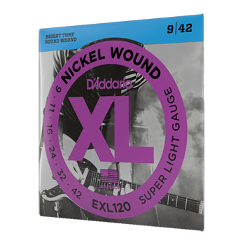 D'Addario EXL120 Nickel Wound Electric Guitar Strings, Super-Light, 09-42