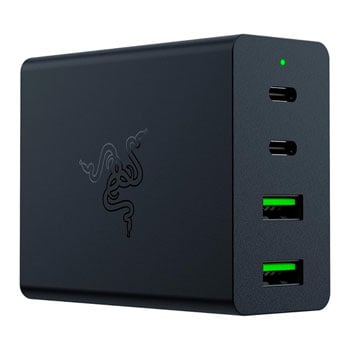 Razer 130W 4 Port GaN USB Type-C/A 2C2A Charger UK/EU/USA - Black