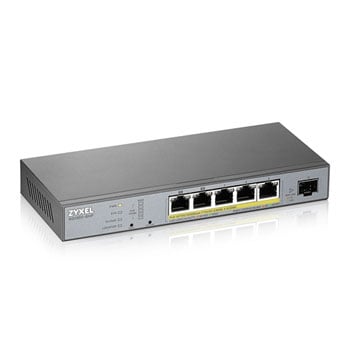 Zyxel 5-Port GS1350-6HP Smart Managed PoE Gigabit Switch with GbE Upli