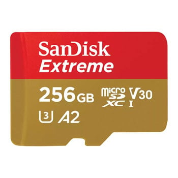 SanDisk Extreme 256GB Performance A2 V30 UHS-I microSDXC SD Card