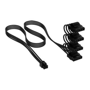 Corsair Premium Black Individually Sleeved Peripheral Power (Molex) Type-5 PSU Cable : image 2