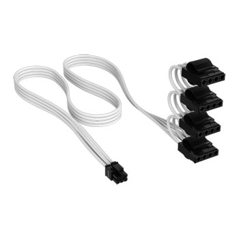 Corsair Premium White Individually Sleeved Peripheral Power (Molex) Type-5 PSU Cable : image 2