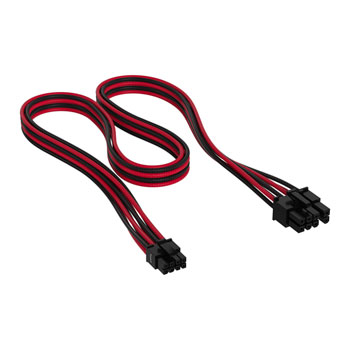 Corsair Premium Black/Red Individually Sleeved PCIe Single Connector Type-5 PSU Cable : image 2