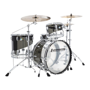 (Open Box) Ludwig 50th Anniversary Vistalite FAB 22x14", 13x9", 16x16" Shell Pack Smoke/Clear Swirl
