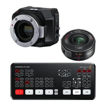 Blackmagic Design Micro Studio Camera 4K G2 Bundle with Lumix G 14-42mm Lens and ATEM Mini Pro ISO : image 1