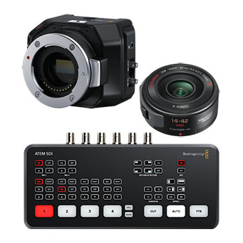 Blackmagic Design Micro Studio Camera 4K G2 Bundle with LUMIX G 14-42mm Lens and ATEM SDI : image 1