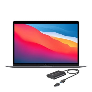 Apple MacBook Air 13" M1 Space Grey Laptop + SonnetTech DisplayLink Dual HDMI Adapter : image 1