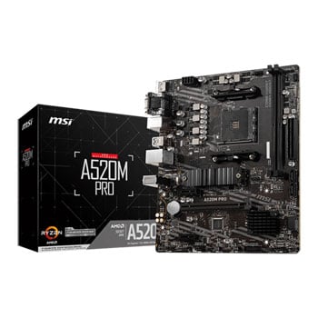 Msi Amd Ryzen Am4 Microatx Motherboard A520m Pro