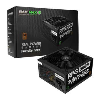 GameMax GMXRPG500 Rampage 500W Black Wired 80 Plus Bronze ATX Power Supply