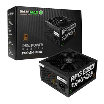 GameMax GMXRPG800 800W Black Wired 80 Plus Bronze ATX Power Supply