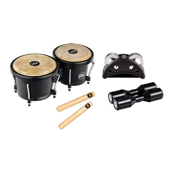 Meinl Bongo & Percussion Pack (HB50, SH4BK, CL1HW, CFJS2S-BK)
