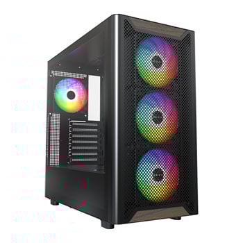 Montech XR WOOD Black Mid Tower PC Case with 4x ARGB Fans