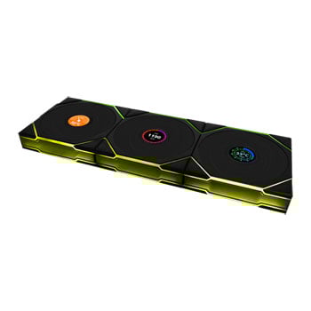 Lian Li UNI TL LCD Wireless Reverse Blade 120mm ARGB PWM Fan Black 3 Pack with L-Wireless Hub