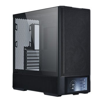 Lian Li LANCOOL 207 Digital Black Mid Tower Compact Tempered Glass PC Gaming Case with 6" LCD Screen