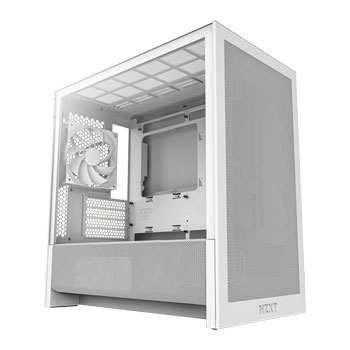NZXT H3 Flow Tempered Glass White Micro-ATX PC Gaming Case
