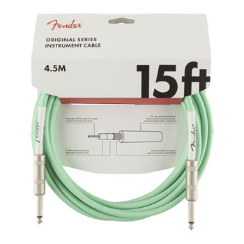 Fender Original Series Instrument Cable, Straight/Straight, Surf Green (15 ft)