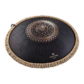 Meinl Sonic Energy Octave Steel Tongue Drum, Black, Engraved Floral Design, D Kurd
