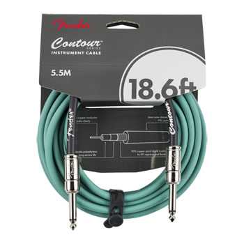 Fender Contour Instrument Cable, Sherwood Green, 18.6 ft