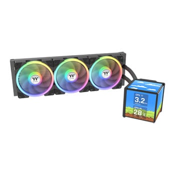 Thermaltake MINECUBE 360 Black All-in-One CPU Cooler with Quad-LCD + SWAFAN EX12 ARGB