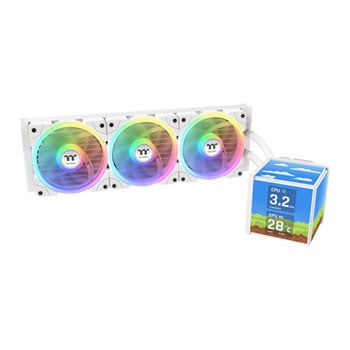 Thermaltake MINECUBE 360 Snow All-in-One CPU Cooler with Quad-LCD + SWAFAN EX12 ARGB