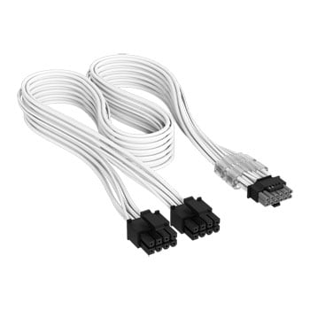 CORSAIR Elite Premium White Type-4 8-pin to PCIe 12V-2x6 600W Power Supply Cable