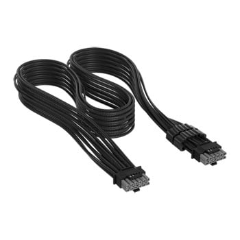 Corsair Premium 600W PCIe 5.0 / Gen 5 12VHPWR power cable – suitable for type-4 power supplies via a dual 8-pin PCIe connector – 12 4-pin plug – black/red