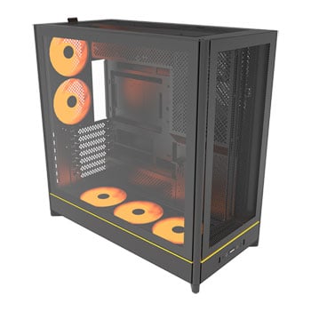 Refurbished Montech HS01 PRO Black Reversible Mid Tower PC Case inc 5x ARGB Fans