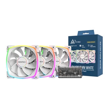 Montech Montec Rx120 Pwm 120Mm Reversible Argb Pwm Triple Fan Pack White Rx120 3 In 1 Pack (W)