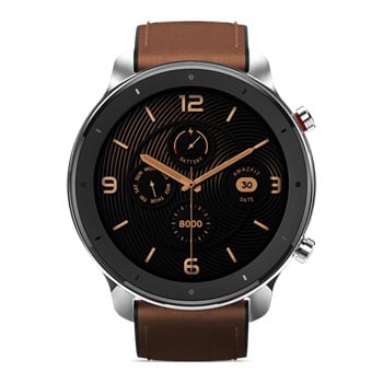 Amazfit Open Box Gtr Smartwatch 47Mm Stainless Steel Smartwatch Leathe Brown A1902